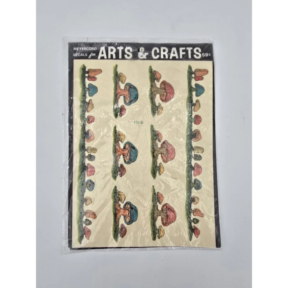 Vintage Mushrooms Meyercord Decorative Decals Pattern Number 531-D